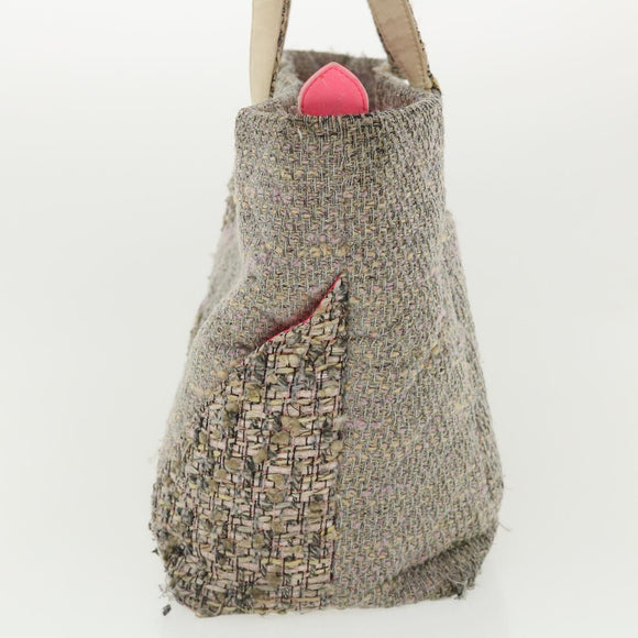 CHANEL Cambon Line Tote Bag Pink Gray CC Auth am3204