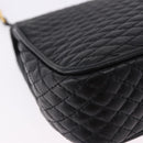 BALLY Matelasse Chain Shoulder Bag Leather Black Auth am3215V-13