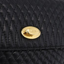 BALLY Matelasse Chain Shoulder Bag Leather Black Auth am3215V-15