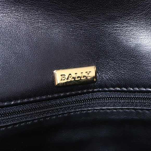 BALLY Matelasse Chain Shoulder Bag Leather Black Auth am3215V