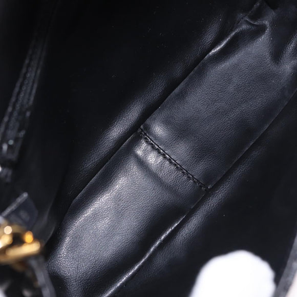 BALLY Matelasse Chain Shoulder Bag Leather Black Auth am3215V