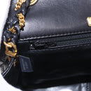 BALLY Matelasse Chain Shoulder Bag Leather Black Auth am3215V-23