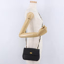 BALLY Matelasse Chain Shoulder Bag Leather Black Auth am3215V-26