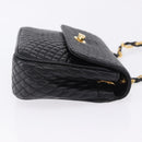 BALLY Matelasse Chain Shoulder Bag Leather Black Auth am3215V-4