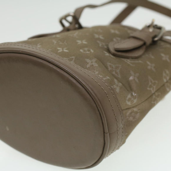 LOUIS VUITTON Monogram Satin Little bucket Hand Bag Beige M92145 LV Auth am3521V