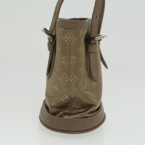 LOUIS VUITTON Monogram Satin Little bucket Hand Bag Beige M92145 LV Auth am3521V