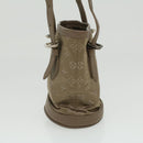 LOUIS VUITTON Monogram Satin Little bucket Hand Bag Beige M92145 LV Auth am3521V-4