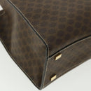 CELINE Macadam Canvas Hand Bag PVC Leather Brown Auth am3558V-14