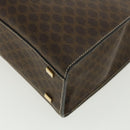 CELINE Macadam Canvas Hand Bag PVC Leather Brown Auth am3558V-15