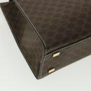 CELINE Macadam Canvas Hand Bag PVC Leather Brown Auth am3558V-16