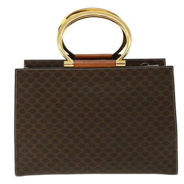 CELINE Macadam Canvas Hand Bag PVC Leather Brown Auth am3558V - 0