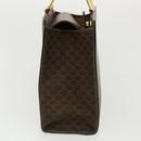 CELINE Macadam Canvas Hand Bag PVC Leather Brown Auth am3558V-4