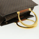 CELINE Macadam Canvas Hand Bag PVC Leather Brown Auth am3558V-6