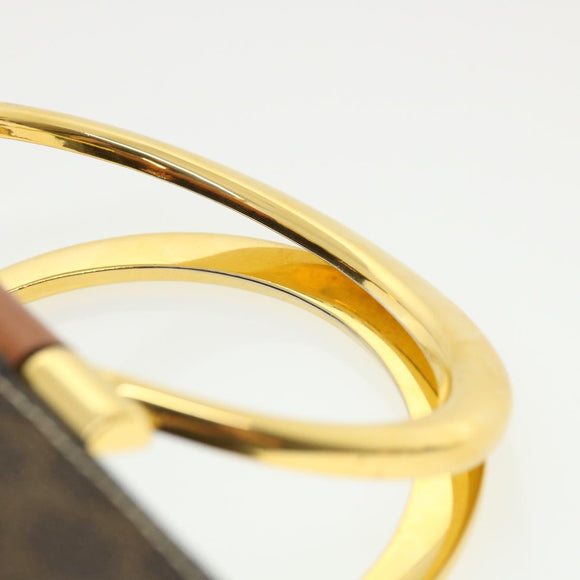 CELINE Macadam Canvas Hand Bag PVC Leather Brown Auth am3558V