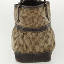 GUCCI GG Canvas Tote Bag Coated Canvas Beige Dark Brown Auth am3623-4