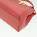 FENDI micro picaboo Hand Bag Leather 2way Orange Auth am3883-17