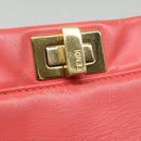 FENDI micro picaboo Hand Bag Leather 2way Orange Auth am3883-9