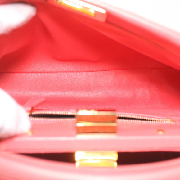 FENDI micro picaboo Hand Bag Leather 2way Orange Auth am3883