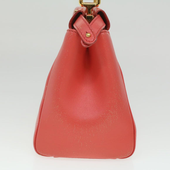 FENDI micro picaboo Hand Bag Leather 2way Orange Auth am3883