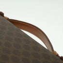 CELINE Macadam Canvas Travel Case PVC Leather Brown Auth am3943-17