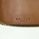 CELINE Macadam Canvas Travel Case PVC Leather Brown Auth am3943-18