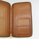 CELINE Macadam Canvas Travel Case PVC Leather Brown Auth am3943-20