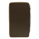 CELINE Macadam Canvas Travel Case PVC Leather Brown Auth am3943-2