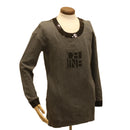 CELINE Sweatshirt Dress Cotton M Gray Black Auth am3981-1
