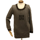 CELINE Sweatshirt Dress Cotton M Gray Black Auth am3981-2