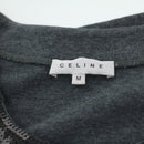 CELINE Sweatshirt Dress Cotton M Gray Black Auth am3981-5