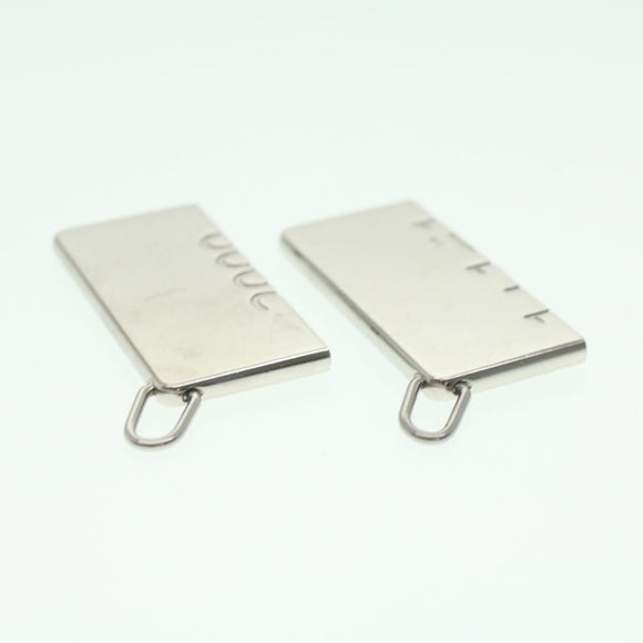 HERMES Necklace Charm Metal 2Set Silver Auth am3985