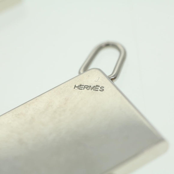 HERMES Necklace Charm Metal 2Set Silver Auth am3985