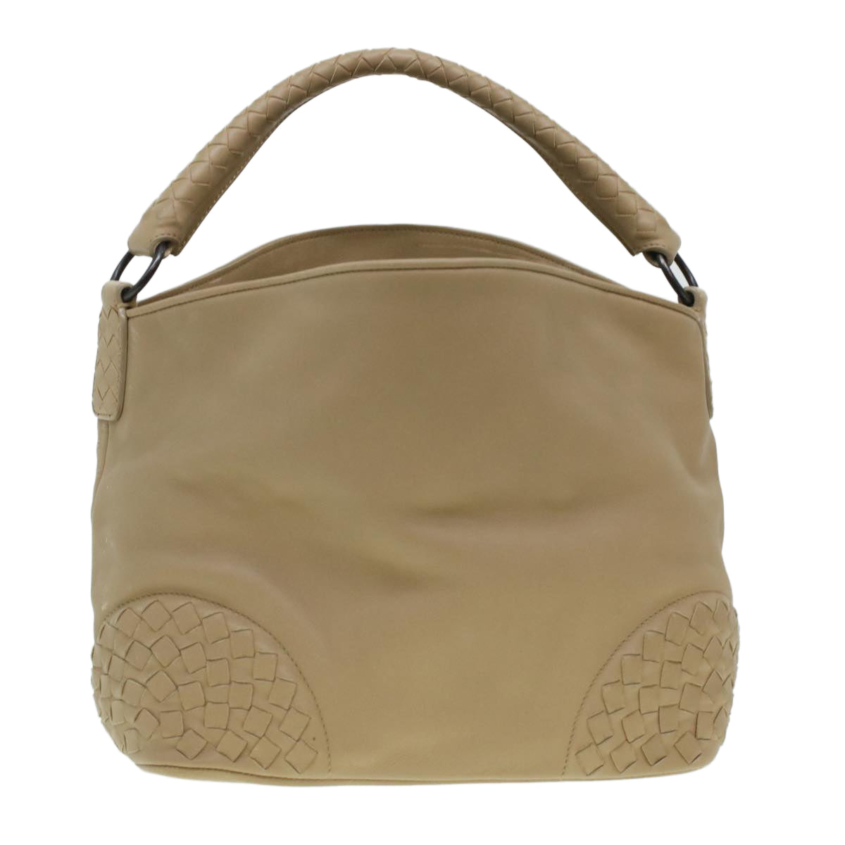 BOTTEGAVENETA Shoulder Bag Leather Beige Auth am4282