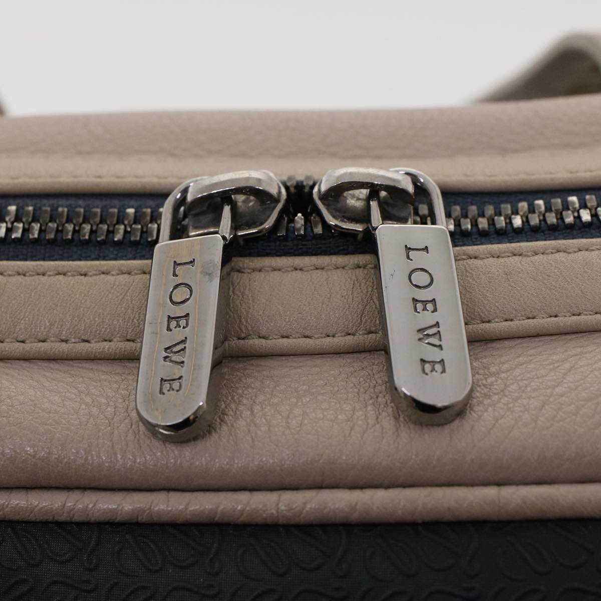 LOEWE Anagram Hand Bag Beige Auth am4319