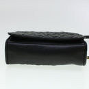 TORY BURCH Chain Shoulder Bag Leather Black Auth am4322-5