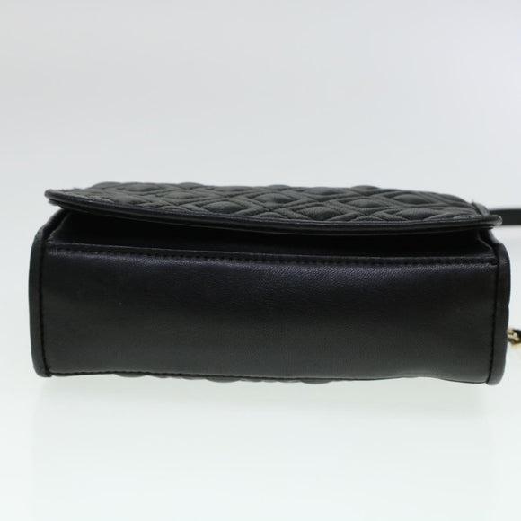 TORY BURCH Chain Shoulder Bag Leather Black Auth am4322