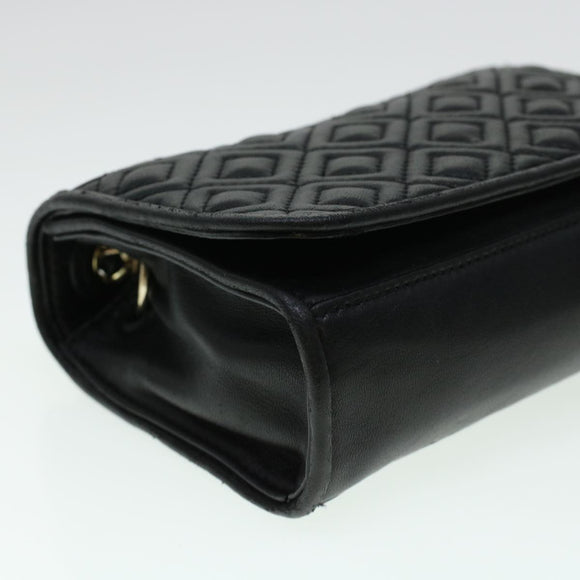 TORY BURCH Chain Shoulder Bag Leather Black Auth am4322