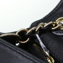 TORY BURCH Chain Shoulder Bag Leather Black Auth am4322-9