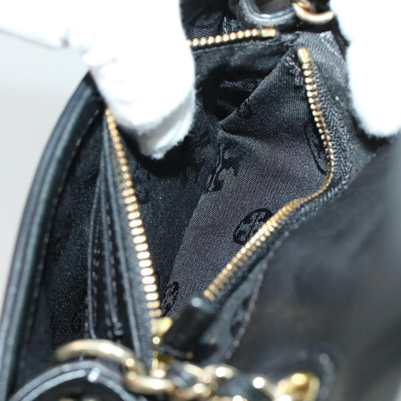 TORY BURCH Chain Shoulder Bag Leather Black Auth am4322