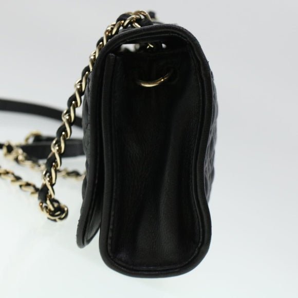 TORY BURCH Chain Shoulder Bag Leather Black Auth am4322