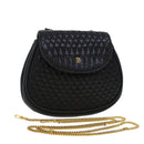 BALLY Chain Shoulder Bag Leather Black Auth am4369-1