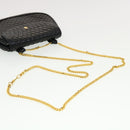 BALLY Chain Shoulder Bag Leather Black Auth am4369-6