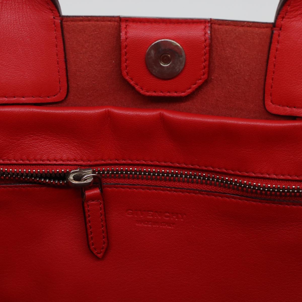 GIVENCHY Tote Bag Leather Red Auth am4390