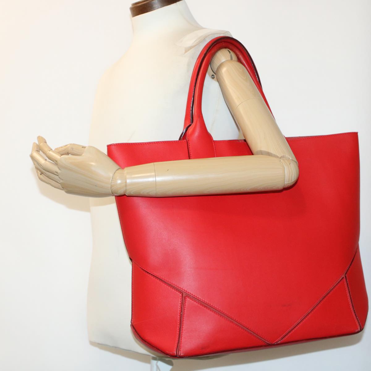 GIVENCHY Tote Bag Leather Red Auth am4390