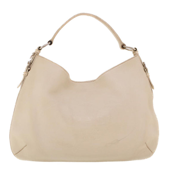 PRADA Shoulder Bag Leather White Auth am4394