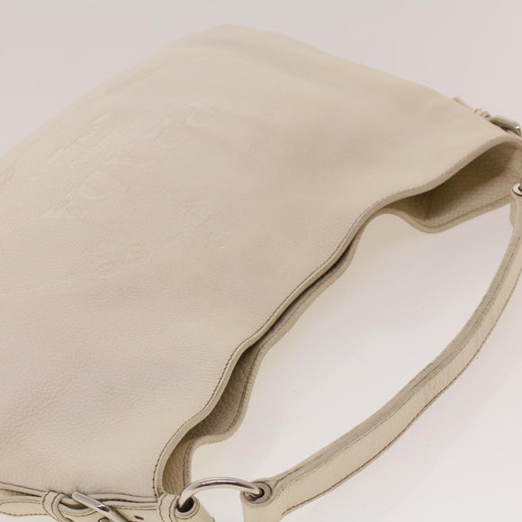PRADA Shoulder Bag Leather White Auth am4394