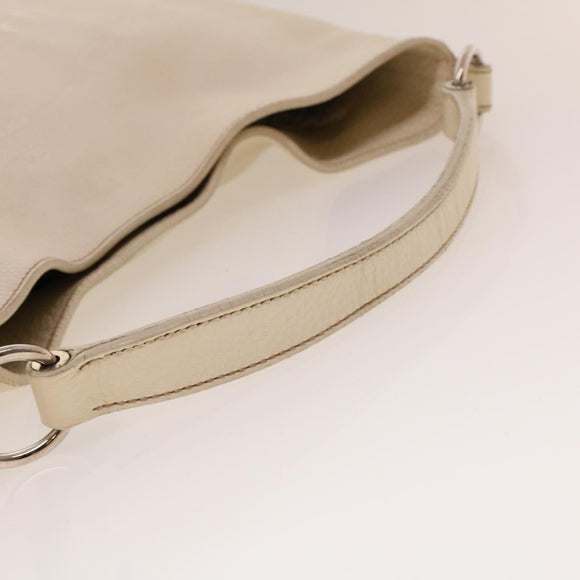 PRADA Shoulder Bag Leather White Auth am4394