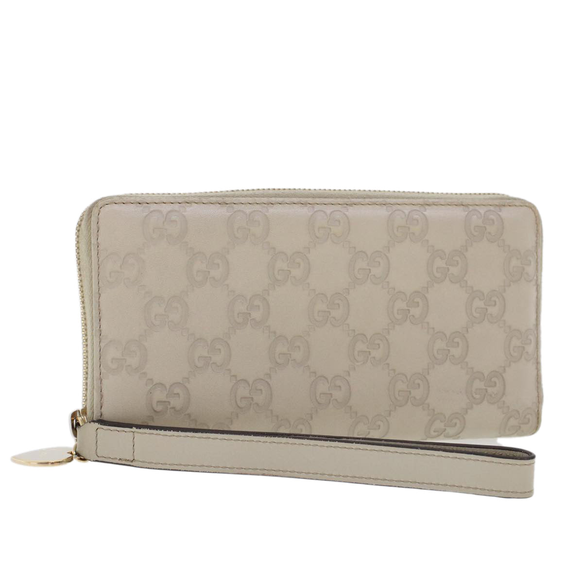 GUCCI GG Canvas Guccissima Long Wallet White 245914 Auth am4402