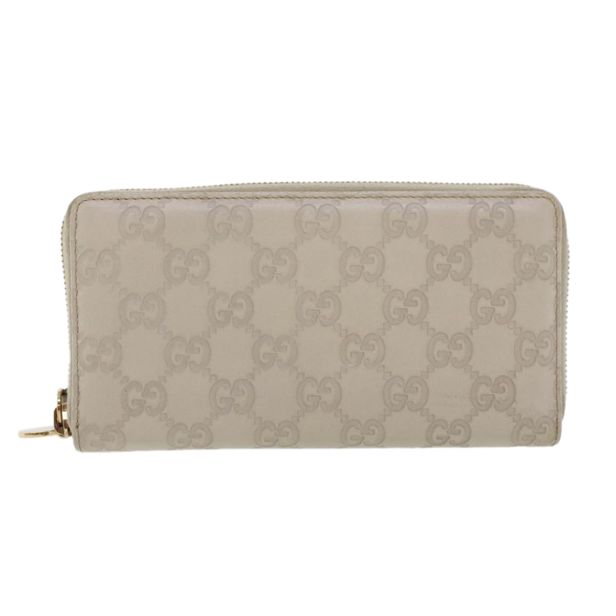 GUCCI GG Canvas Guccissima Long Wallet White 245914 Auth am4402