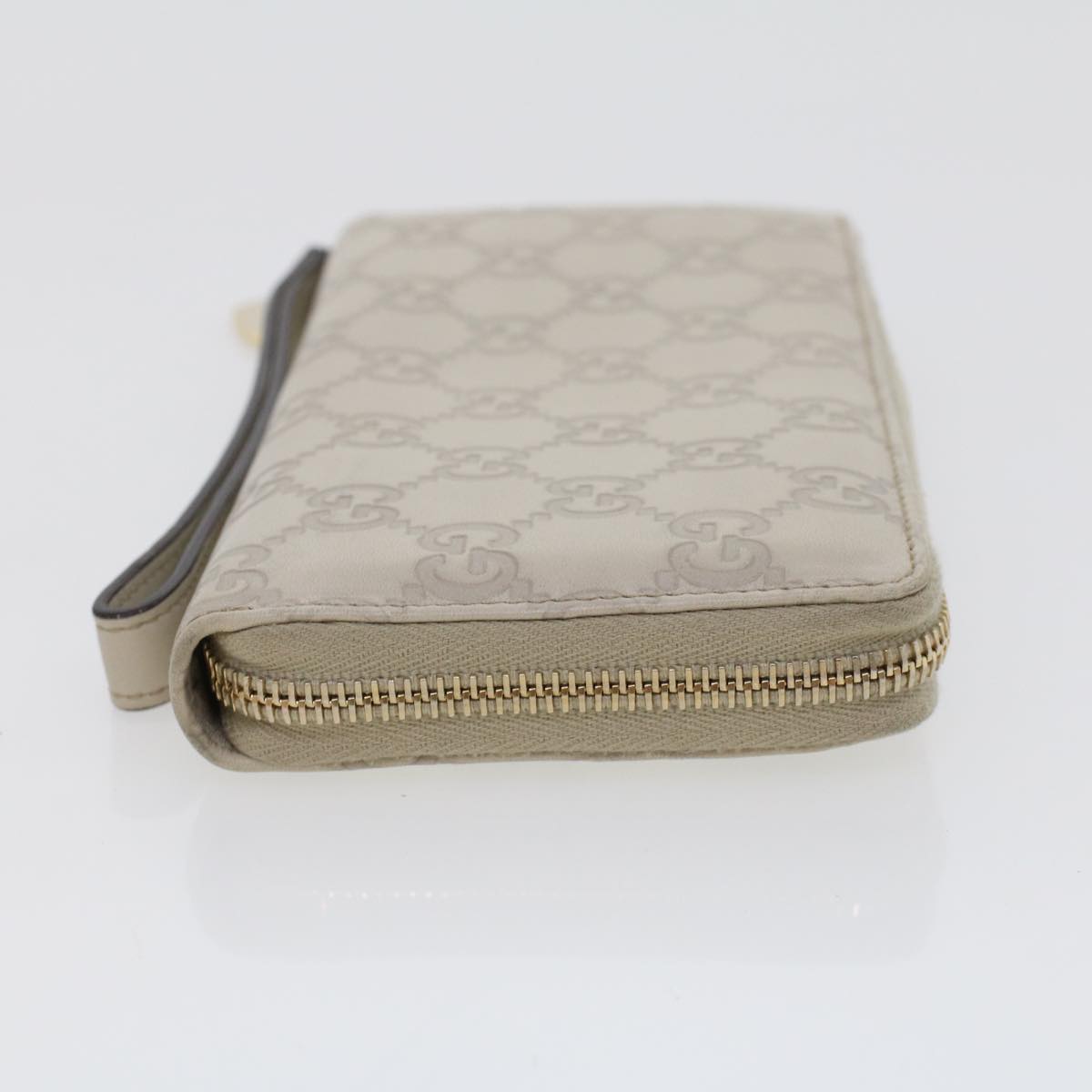 GUCCI GG Canvas Guccissima Long Wallet White 245914 Auth am4402